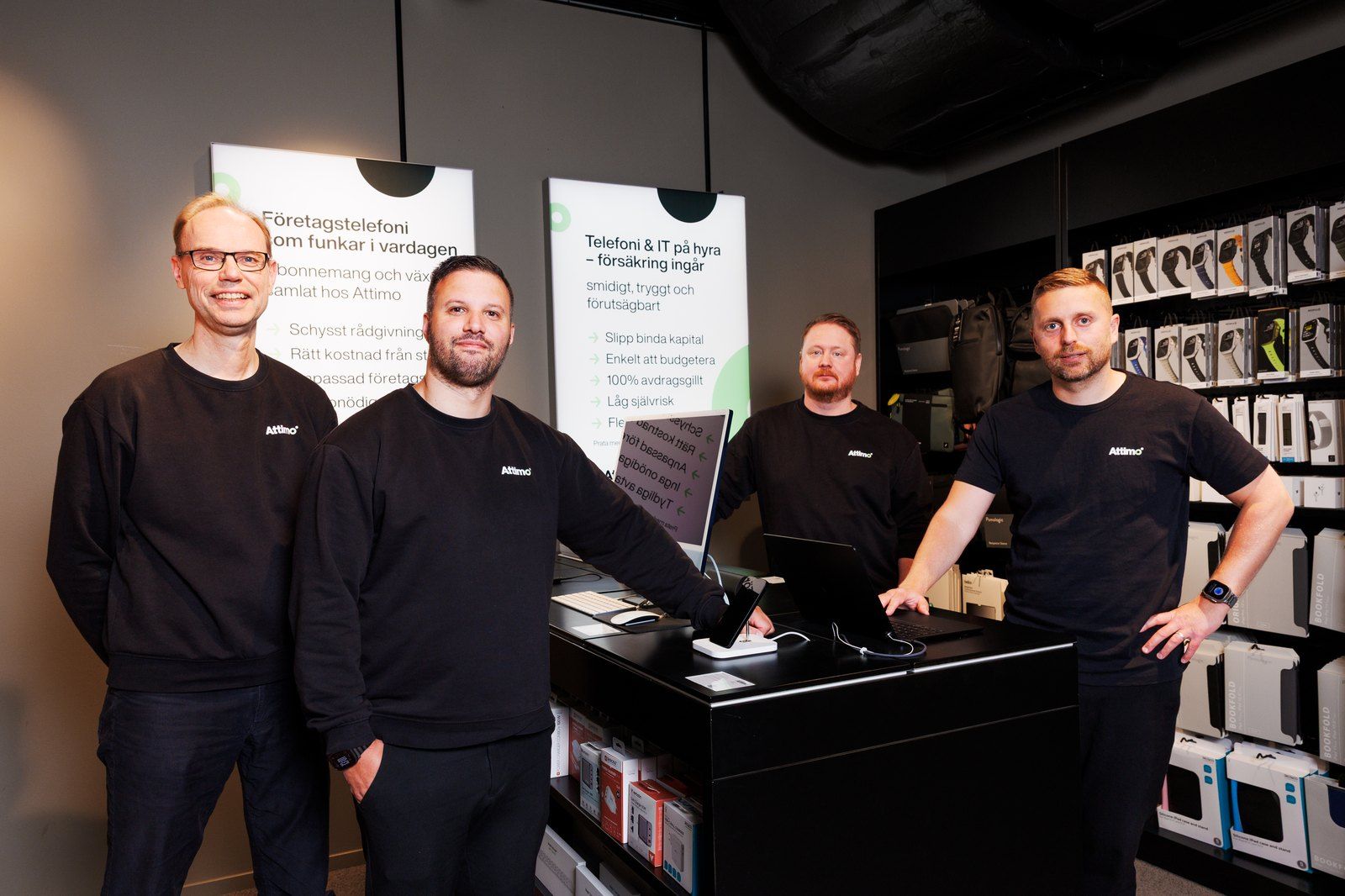 Teamet på Attimo i butiken i Galleria Duvan i Karlstad