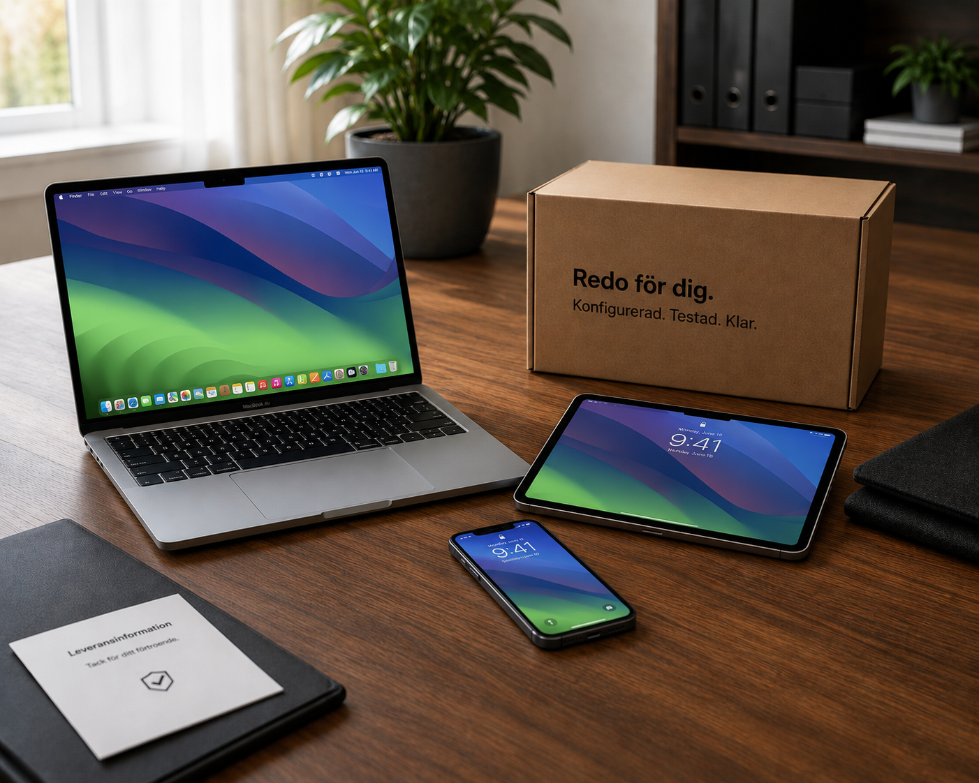 Konfigurerade Apple-enheter redo att levereras till kund