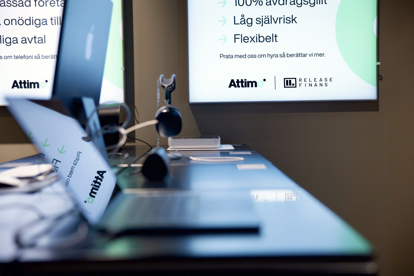 Erbjudande om att hyra Apple-utrustning på skärm i Attimos företagsbutik i Karlstad