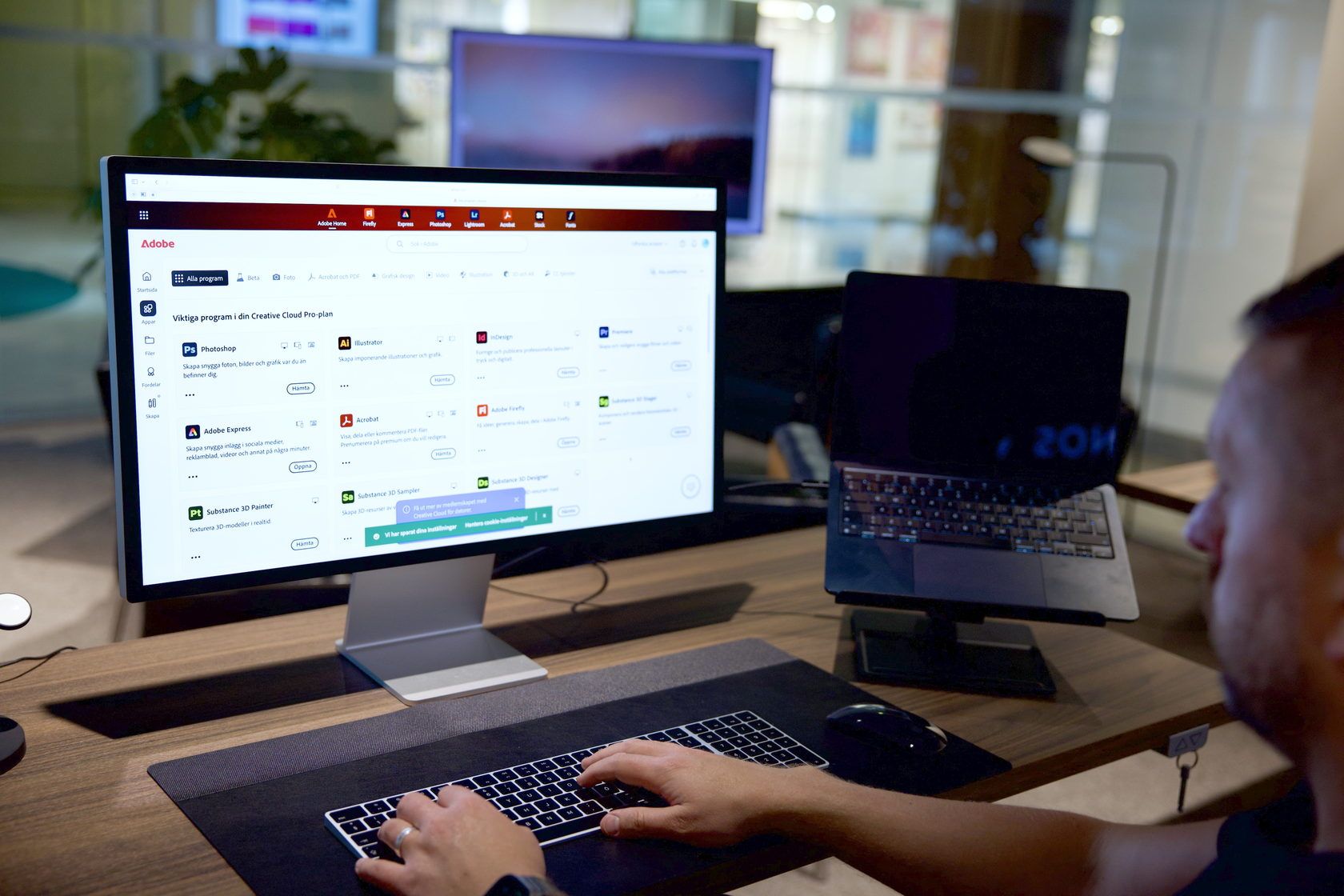 Photoshop, Illustrator och fler program i Creative Cloud på en Mac