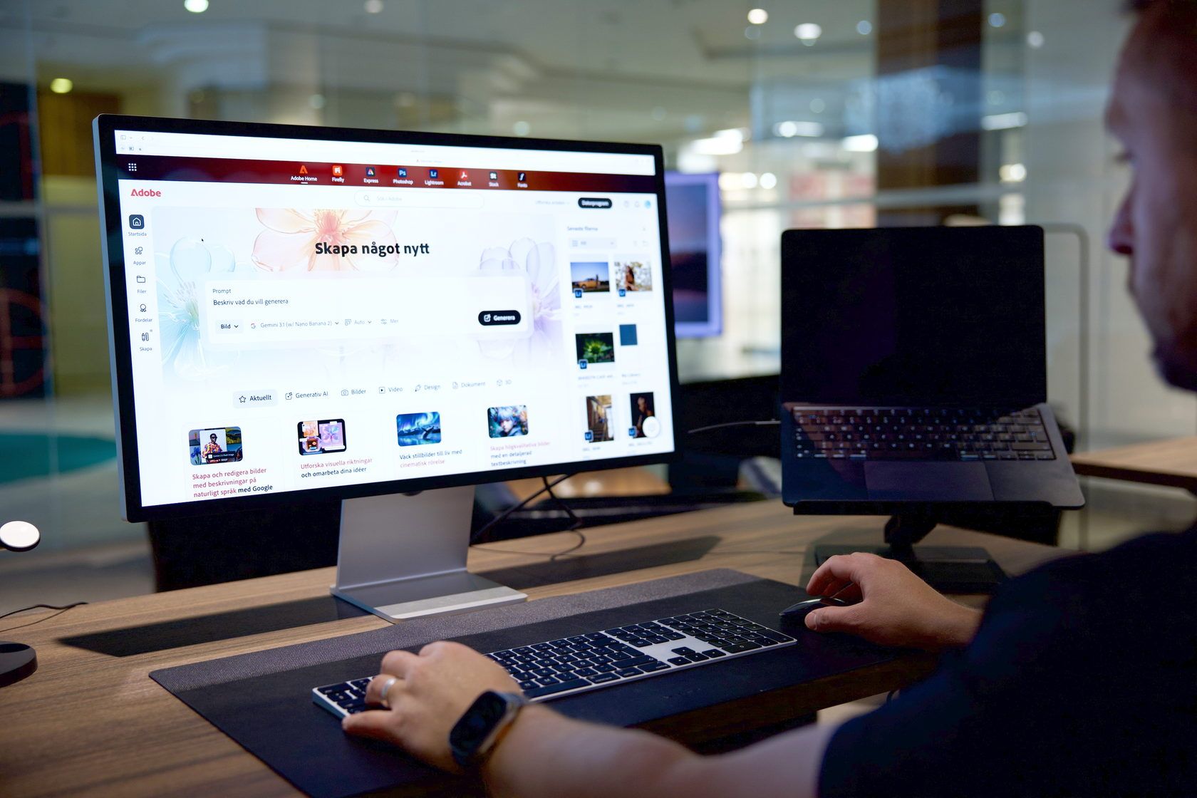 Adobe Creative Cloud på en Mac i Attimos företagsbutik i Karlstad