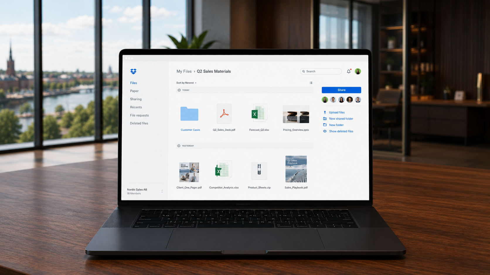 Fildelning och samarbete i Dropbox Business