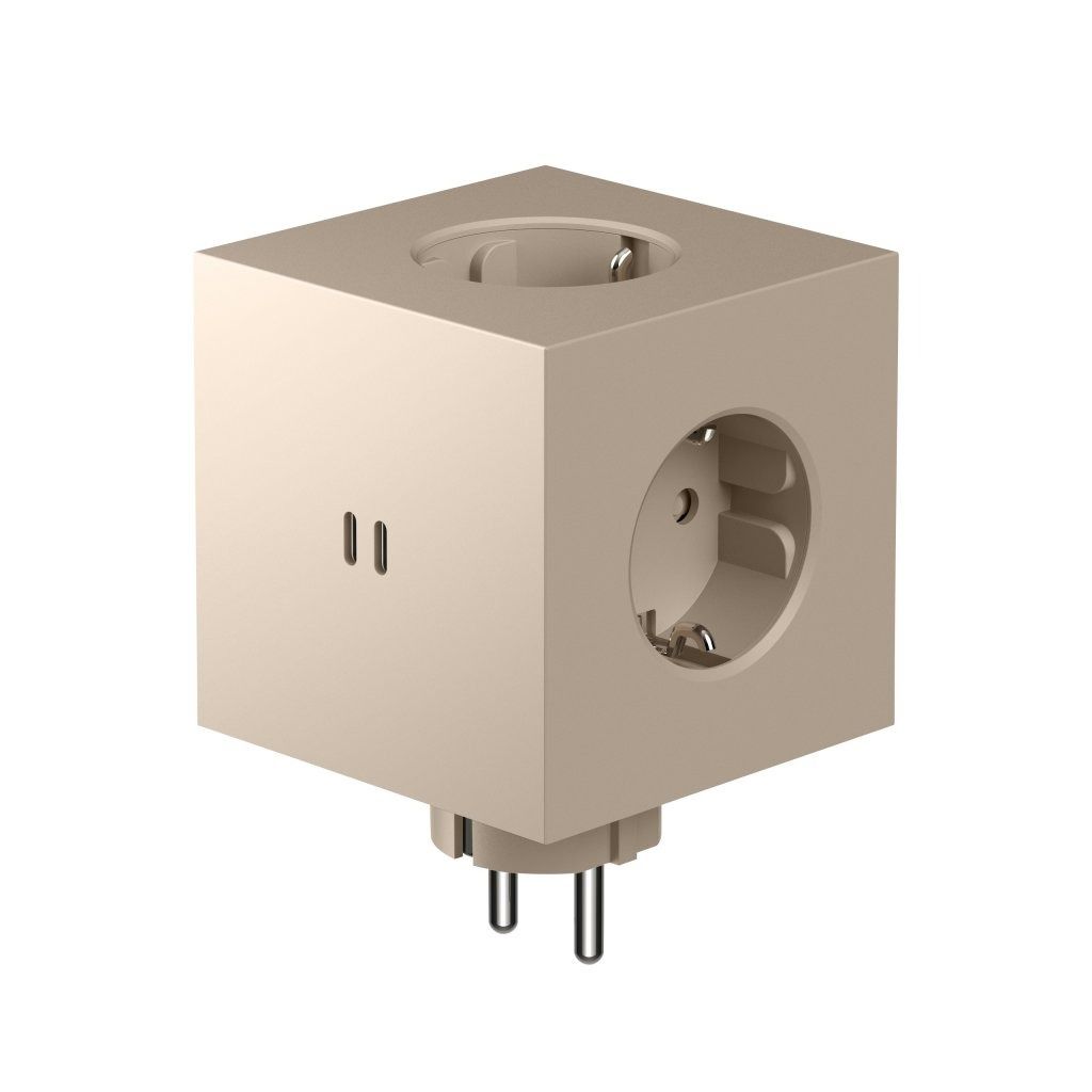 Square Tube Extender Avolt Square 2 Socket extender 30W 2xUSB-C, Beige – Attimo